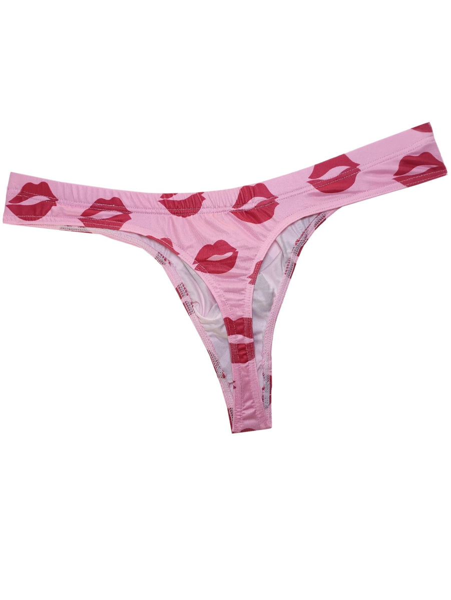 Sexy Low - Rise Mouthprint Thong - WOWihte