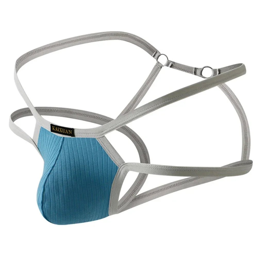 Sexy Men's Double - Belt Cotton Thong - WOWihte