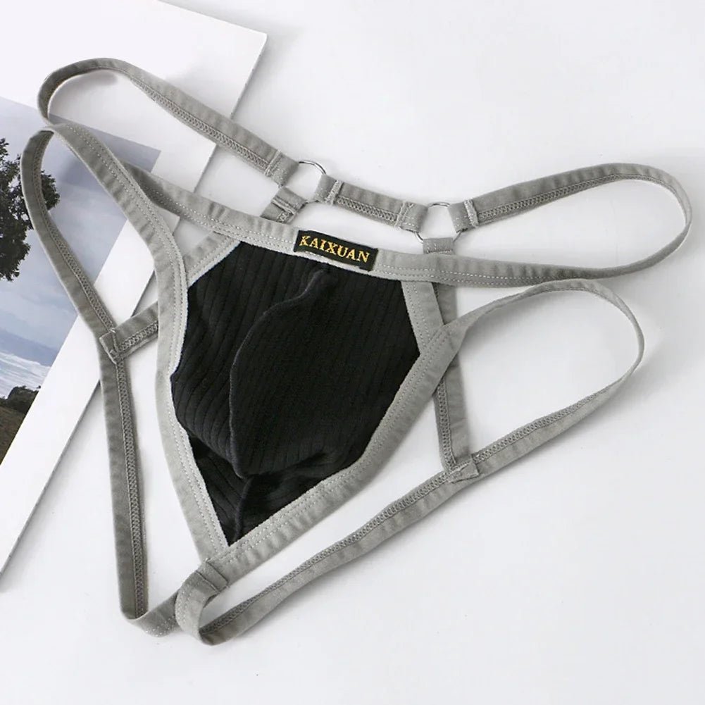 Sexy Men's Double - Belt Cotton Thong - WOWihte