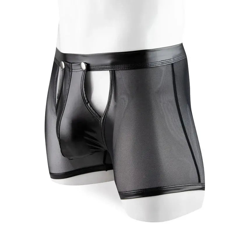 Sexy Men's Faux Leather Boxers - WOWihte