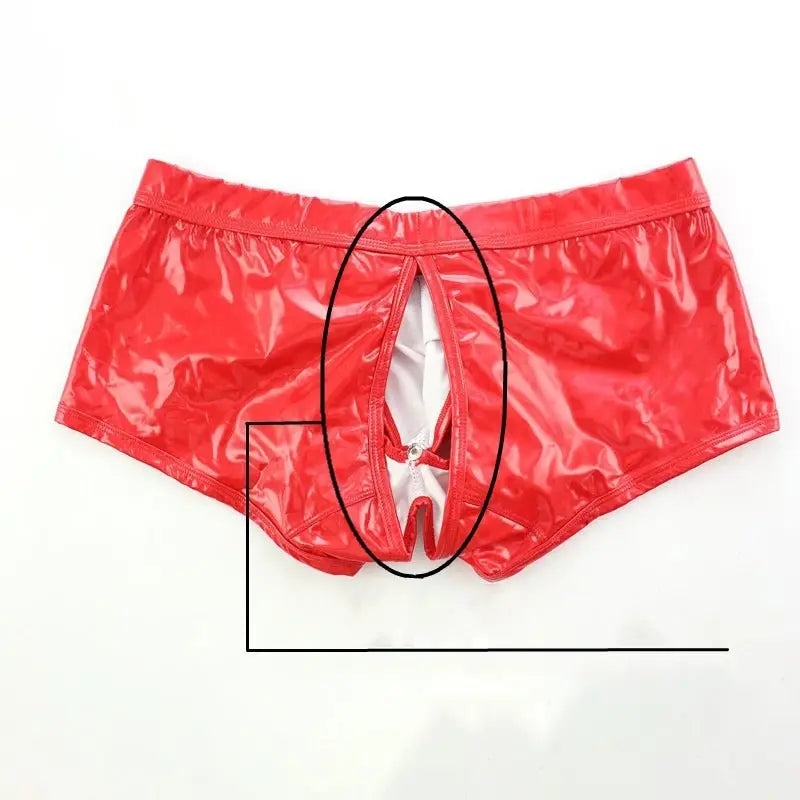 Sexy Mens Leather Boxer - WOWihte