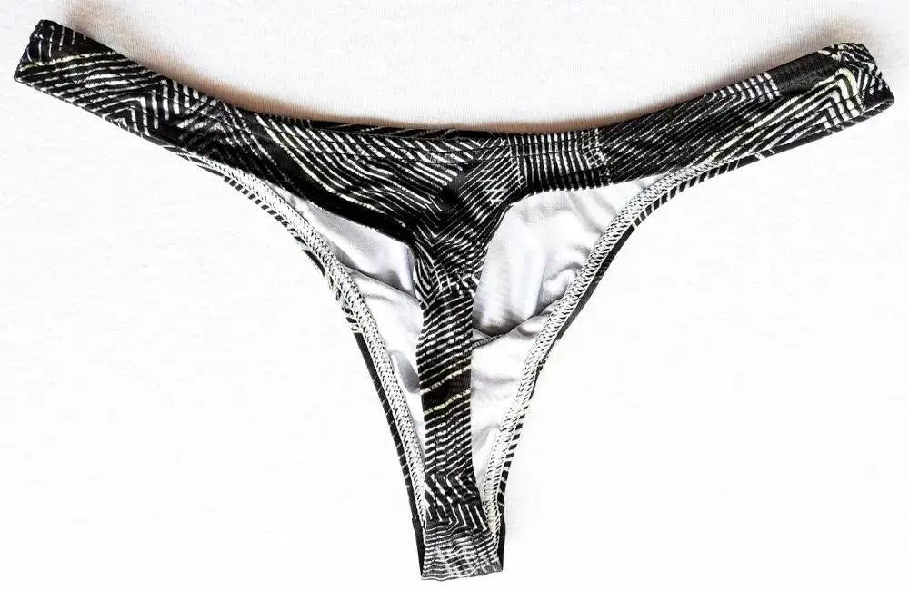 Sexy Men's Low - Rise Striped Thong - WOWihte