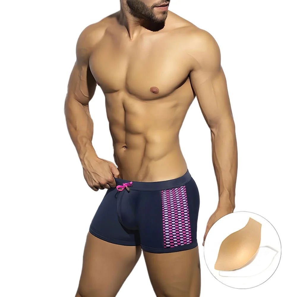 Sexy Men's Low Waist Surfing Trunks - WOWihte