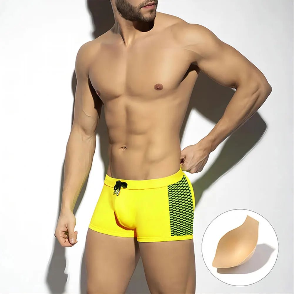 Sexy Men's Low Waist Surfing Trunks - WOWihte