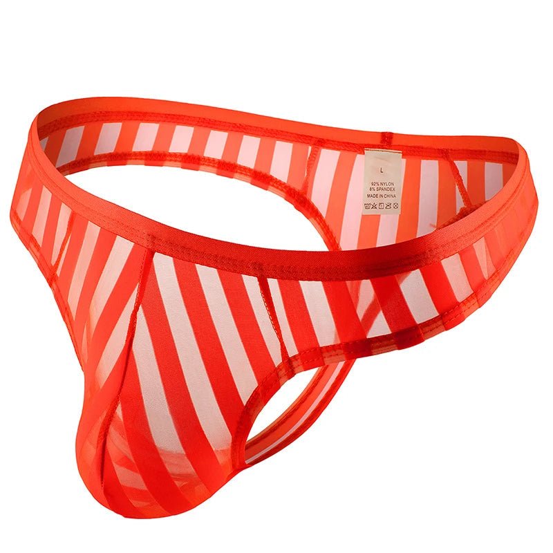 Sexy Men's Sheer Mesh Thong - WOWihte