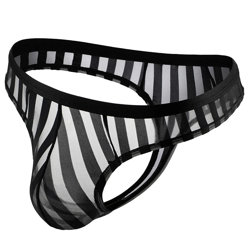 Sexy Men's Sheer Mesh Thong - WOWihte