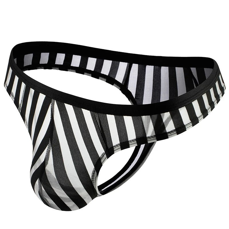 Sexy Men's Sheer Mesh Thong - WOWihte