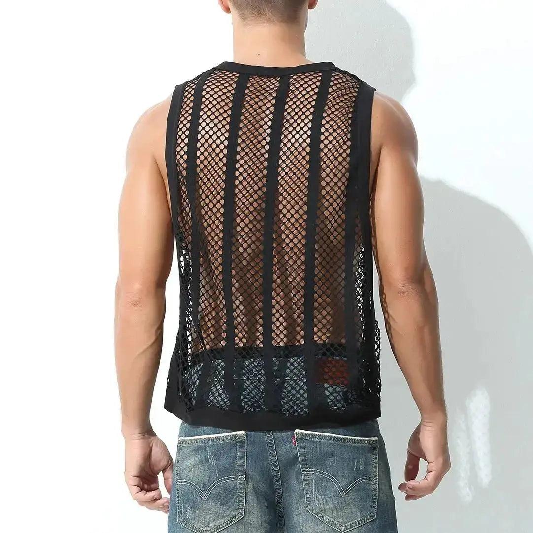 Sexy Mesh See - Through Tank Top - WOWihte