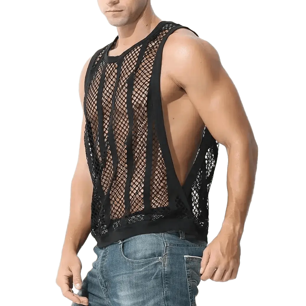 Sexy Mesh See - Through Tank Top - WOWihte