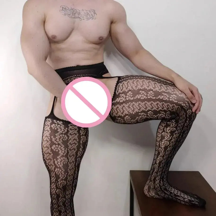 Sexy Net Tights Men's Pantyhose - WOWihte
