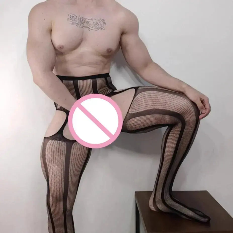 Sexy Net Tights Men's Pantyhose - WOWihte