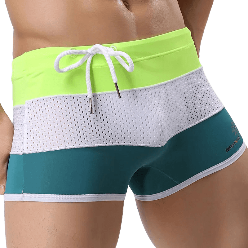 Sexy Patchwork Men's Swim Shorts - WOWihte