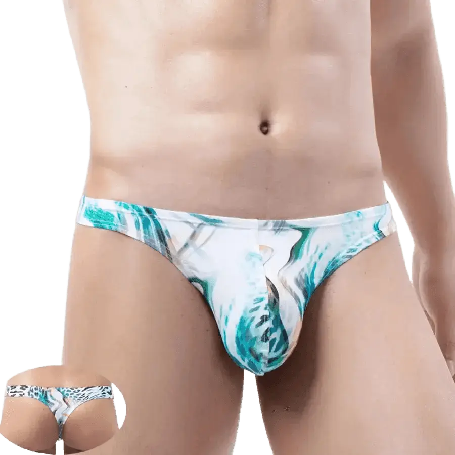 Sexy Print Breathable Men's Thong - WOWihte