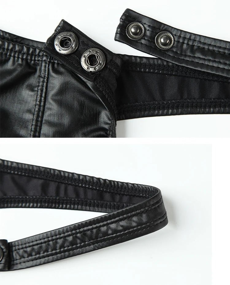 Sexy PU Leather T - Back Thong - WOWihte