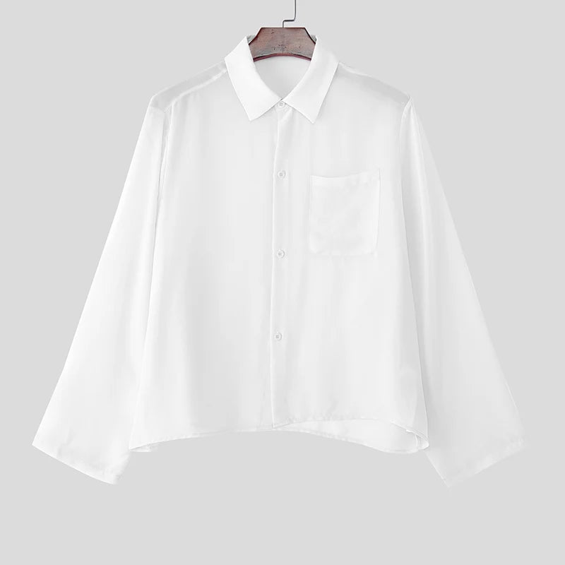 Sexy Sheer Men's Chiffon Shirt - WOWihte