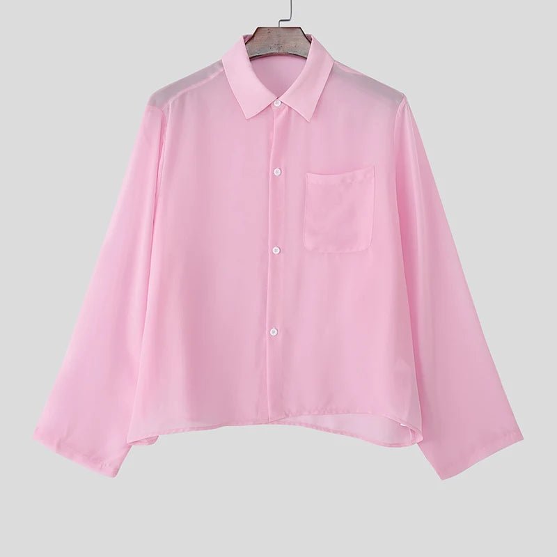 Sexy Sheer Men's Chiffon Shirt - WOWihte