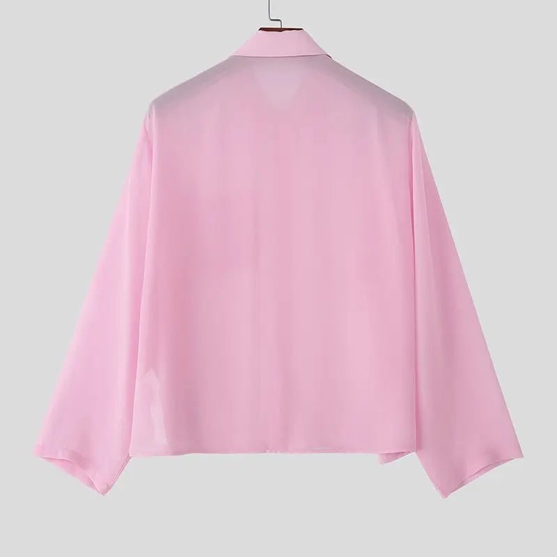 Sexy Sheer Men's Chiffon Shirt - WOWihte