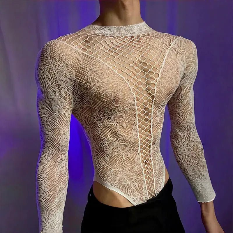 Sheer Cutout Fitted Top - WOWihte
