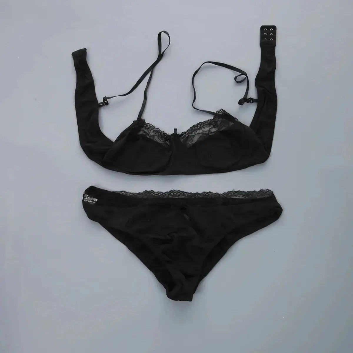 Sheer Lace Halter Bra - WOWihte