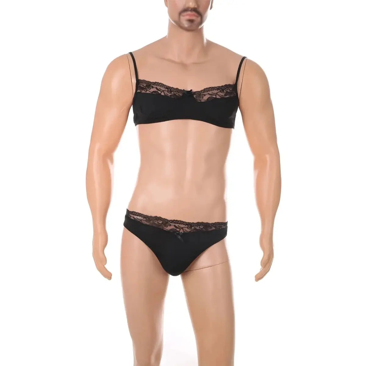 Sheer Lace Halter Bra - WOWihte
