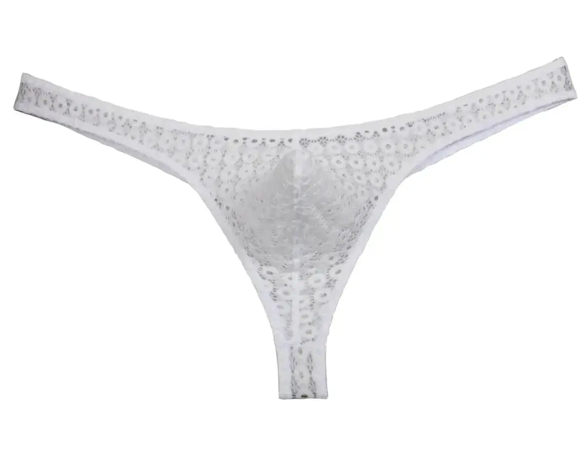 Sheer Lace Men's Thong - WOWihte