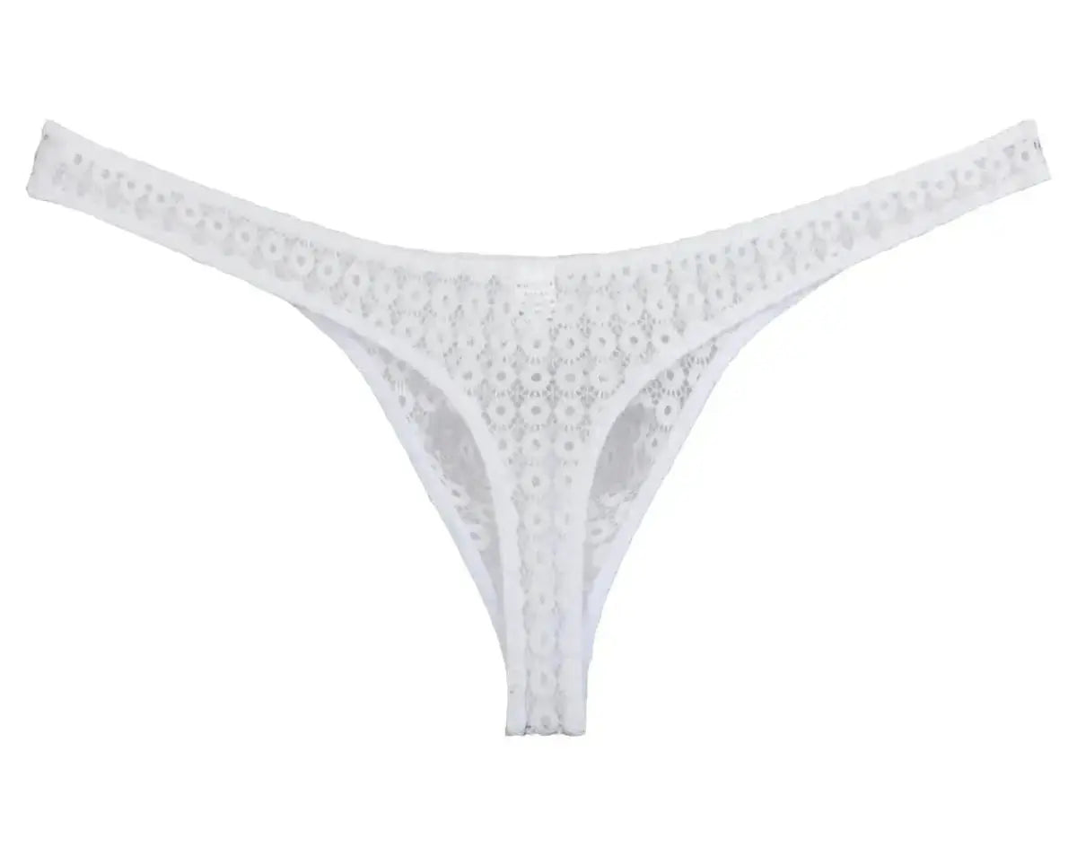 Sheer Lace Men's Thong - WOWihte