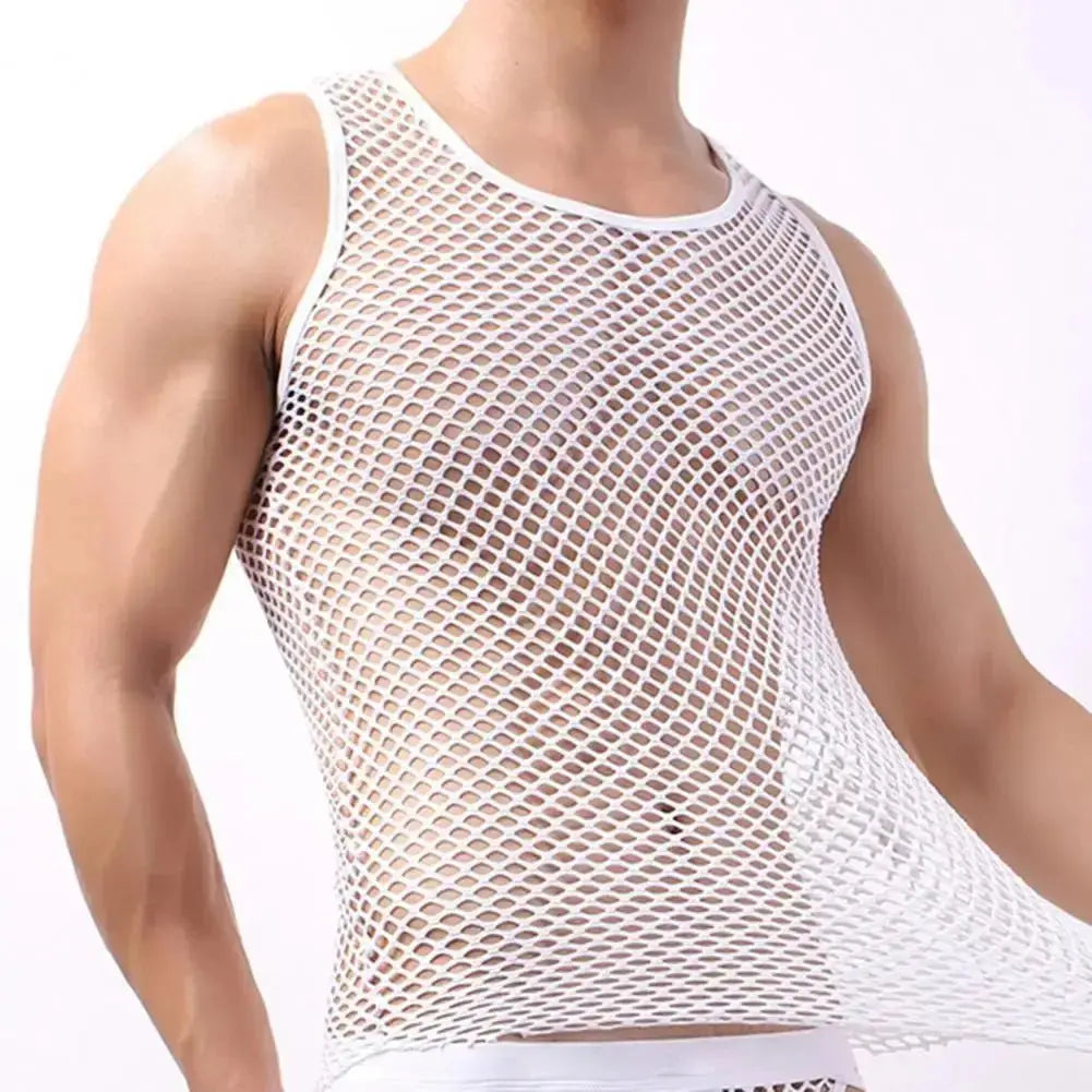 Sheer Mesh Long Sleeve Shirt - WOWihte