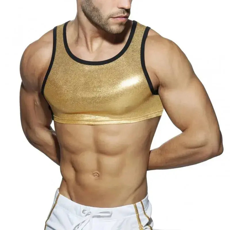 Shiny Bronzed Fitness Vest - WOWihte