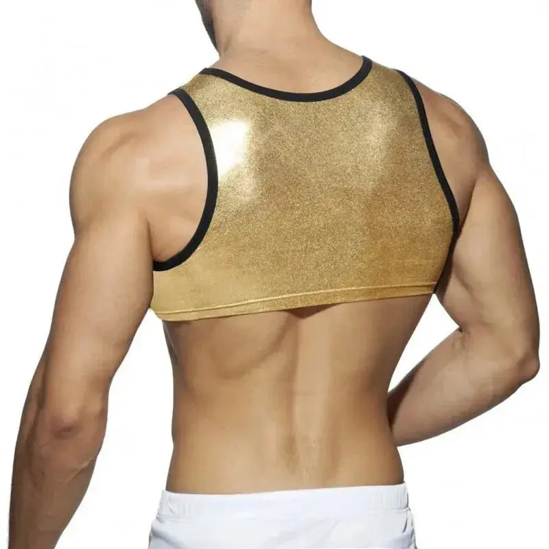 Shiny Bronzed Fitness Vest - WOWihte