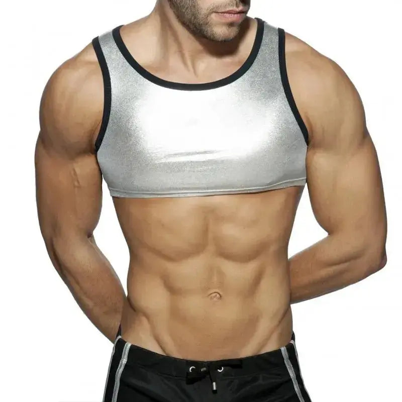 Shiny Bronzed Fitness Vest - WOWihte