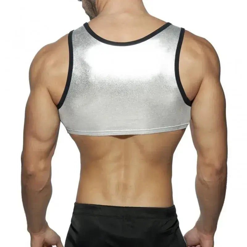 Shiny Bronzed Fitness Vest - WOWihte