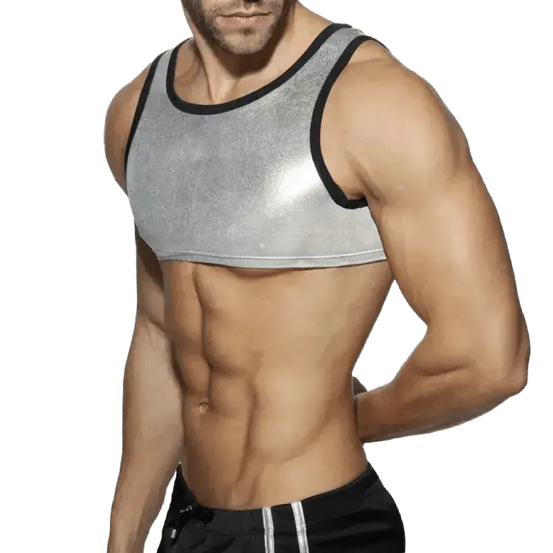 Shiny Bronzed Fitness Vest - WOWihte