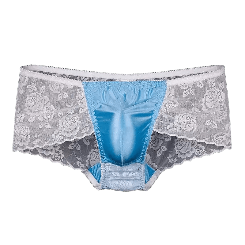 Shiny Lace U Pouch Briefs - WOWihte