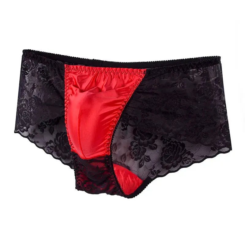 Shiny Lace U Pouch Briefs - WOWihte