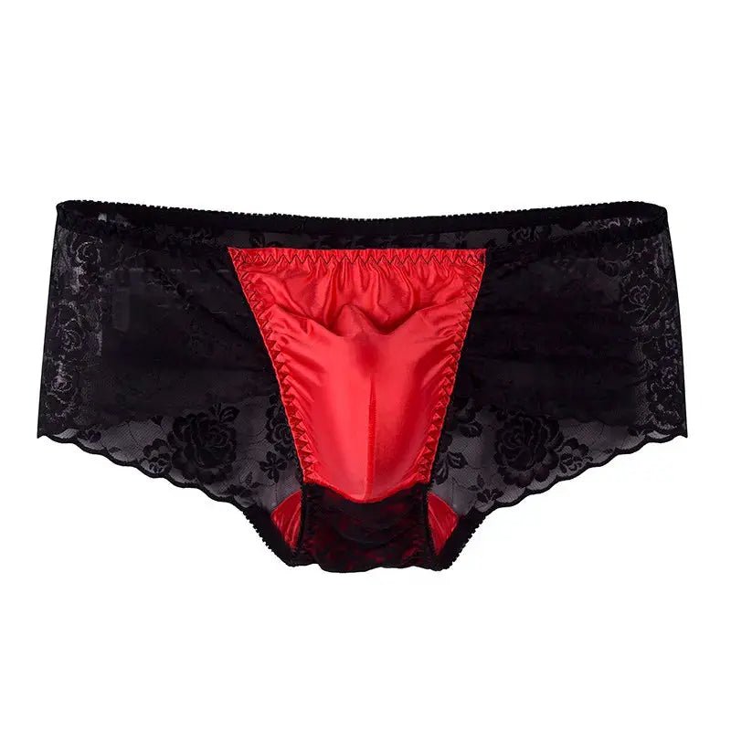 Shiny Lace U Pouch Briefs - WOWihte