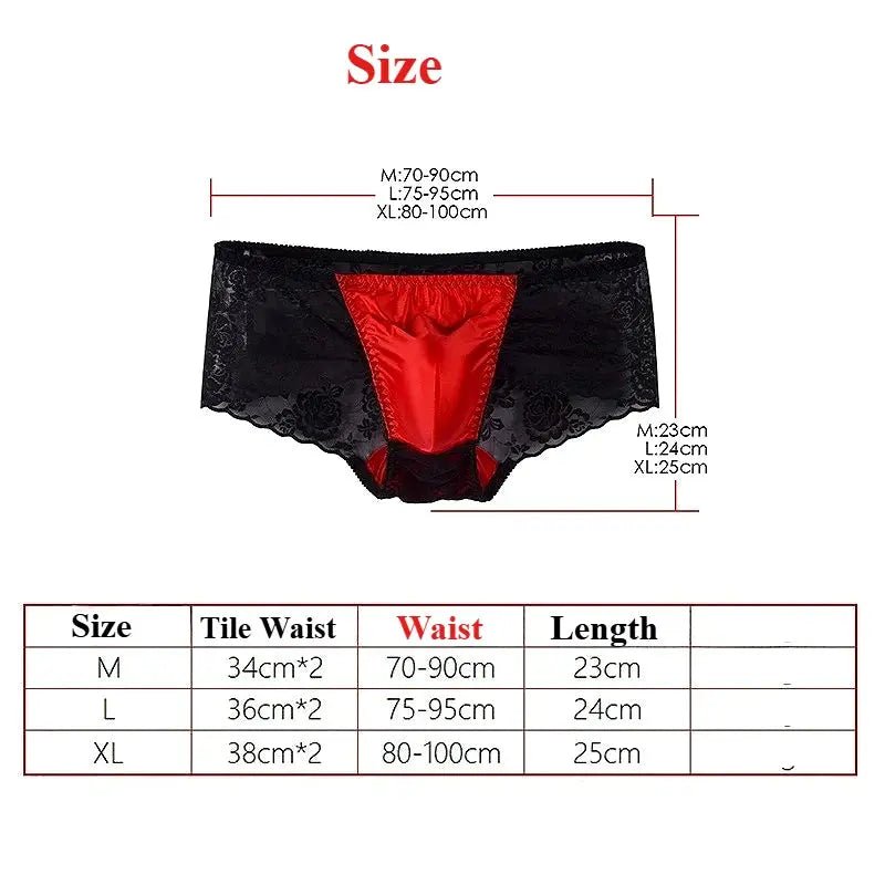 Shiny Lace U Pouch Briefs - WOWihte