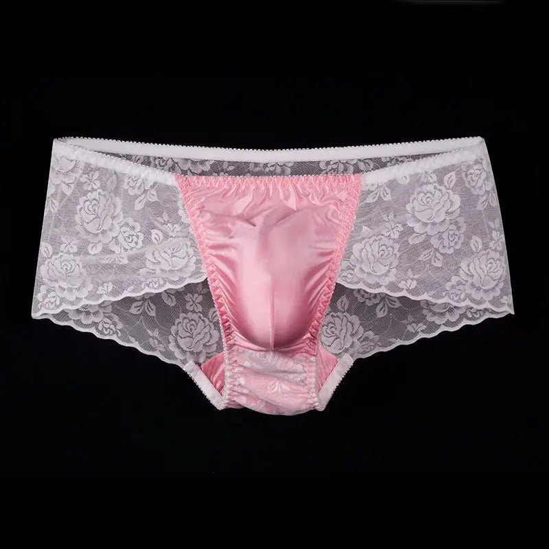 Shiny Lace U Pouch Briefs - WOWihte