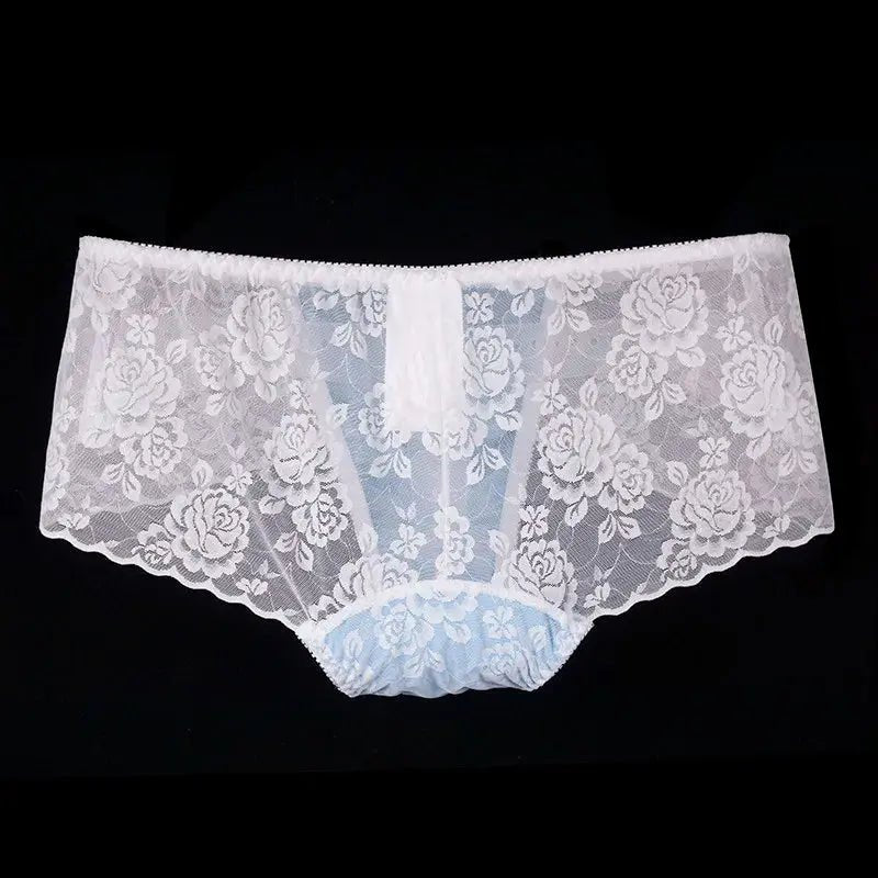 Shiny Lace U Pouch Briefs - WOWihte