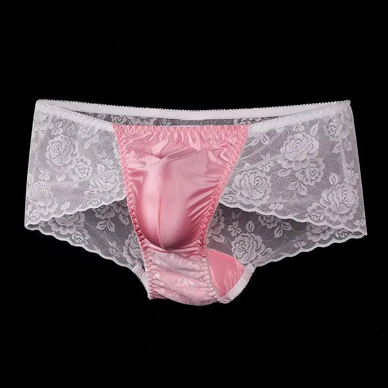 Shiny Lace U Pouch Briefs - WOWihte