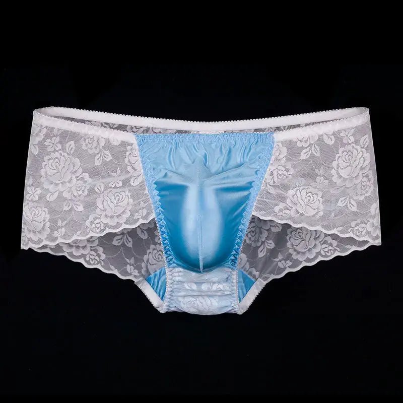 Shiny Lace U Pouch Briefs - WOWihte
