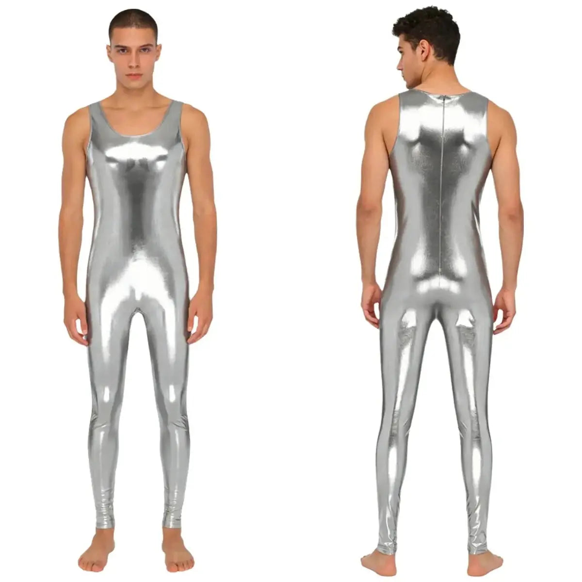 Shiny Metallic Bodysuit Unitard - WOWihte