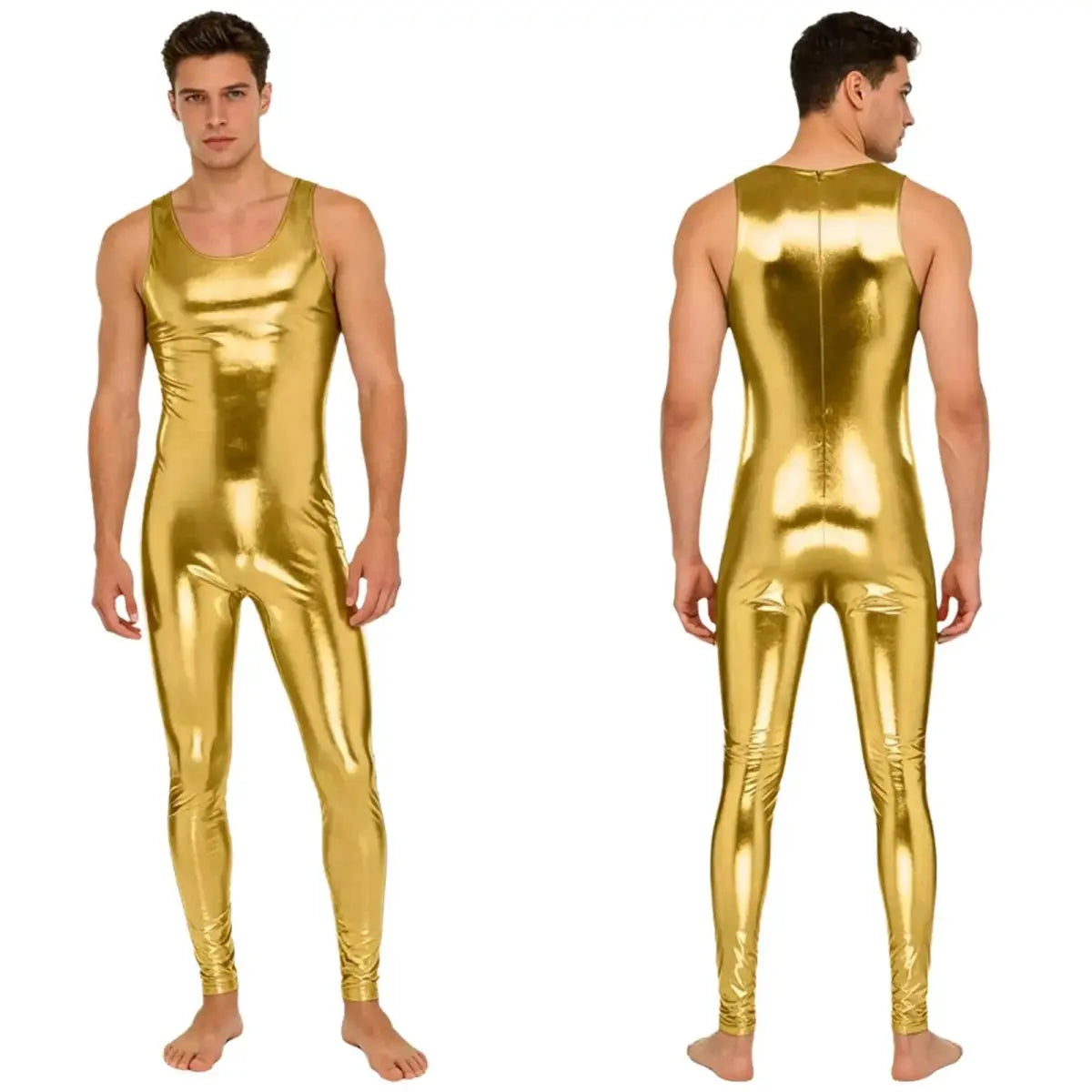 Shiny Metallic Bodysuit Unitard - WOWihte