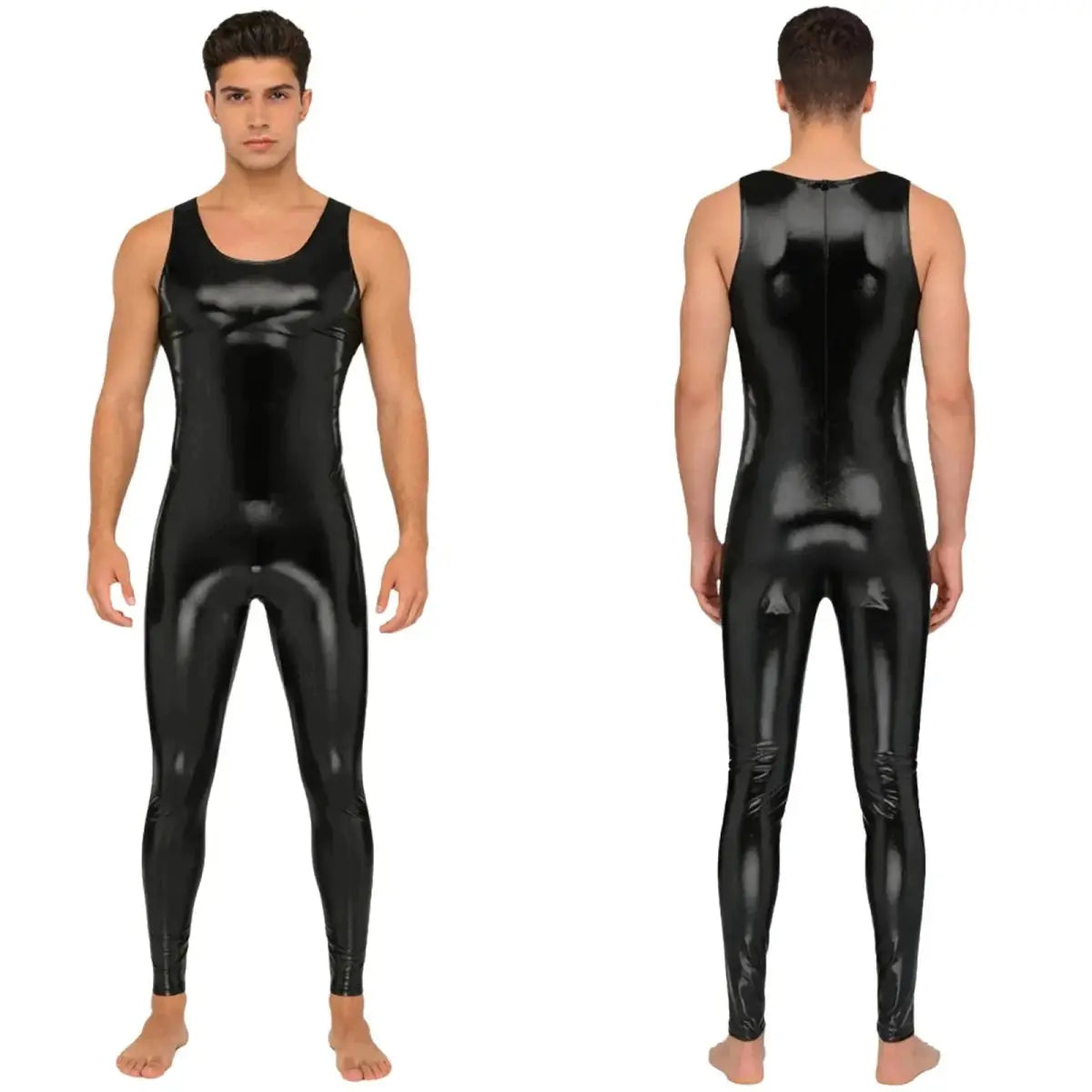 Shiny Metallic Bodysuit Unitard - WOWihte
