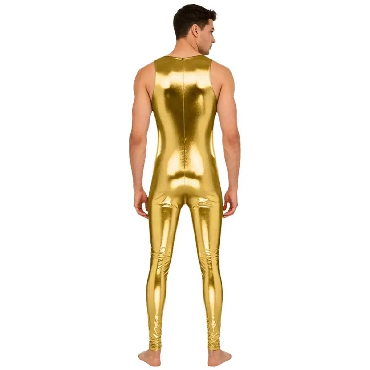 Shiny Metallic Bodysuit Unitard - WOWihte