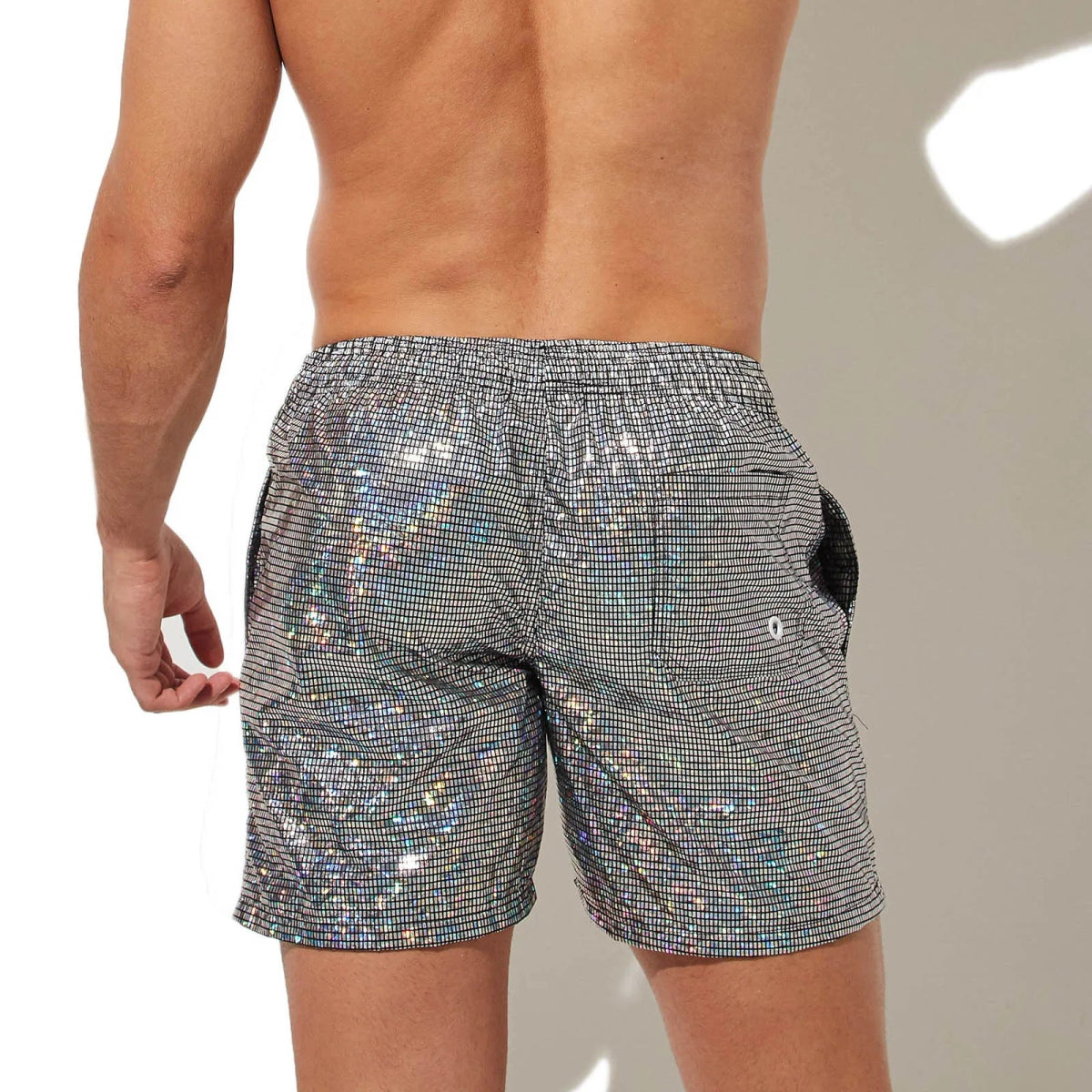 Shiny Metallic Men's Swim Shorts - WOWihte