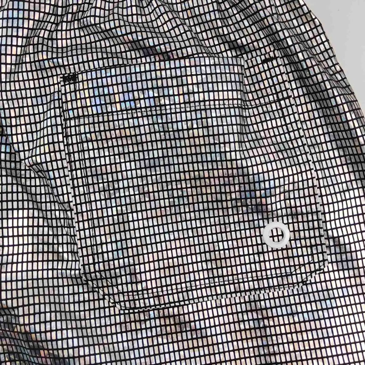 Shiny Metallic Men's Swim Shorts - WOWihte