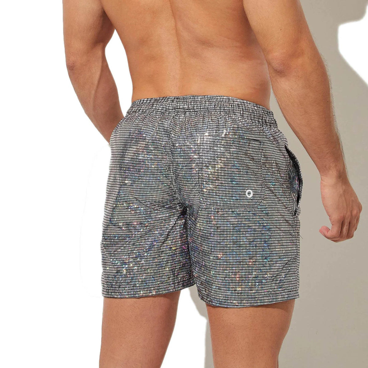 Shiny Metallic Men's Swim Shorts - WOWihte