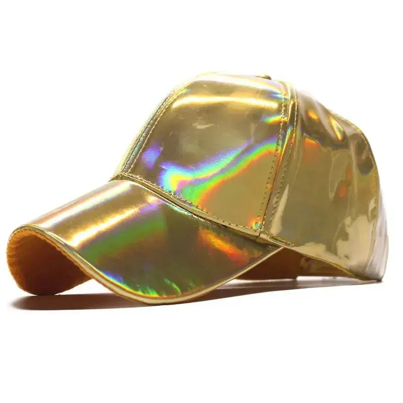 Shiny Patent Leather Baseball Cap - WOWihte