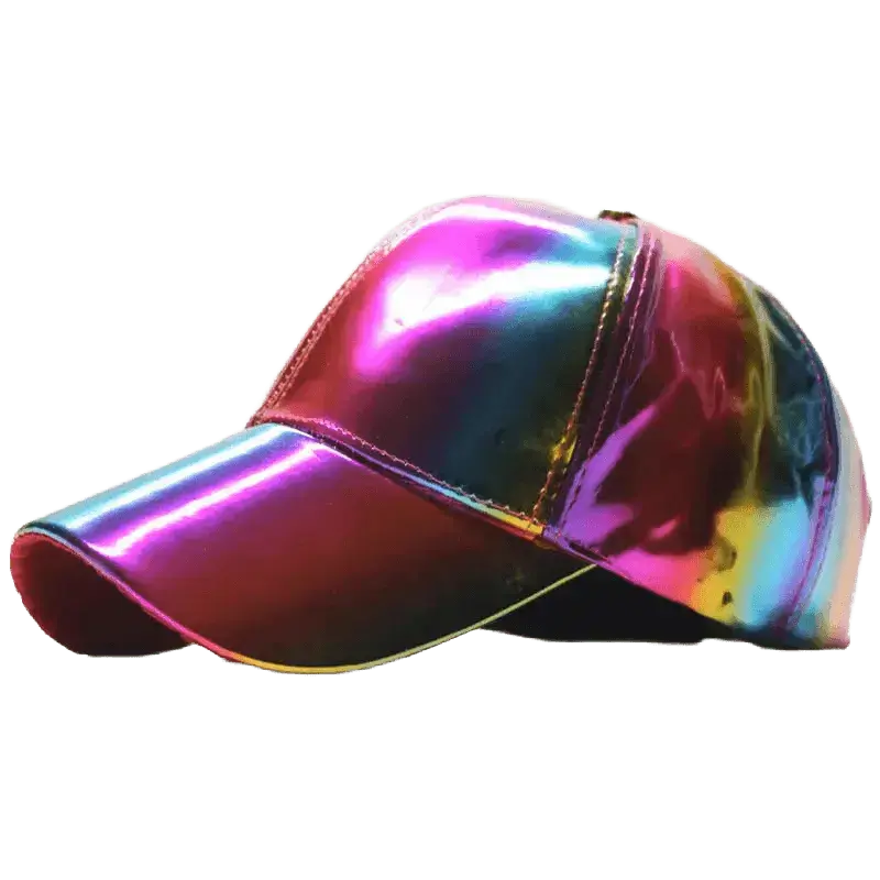 Shiny Patent Leather Baseball Cap - WOWihte