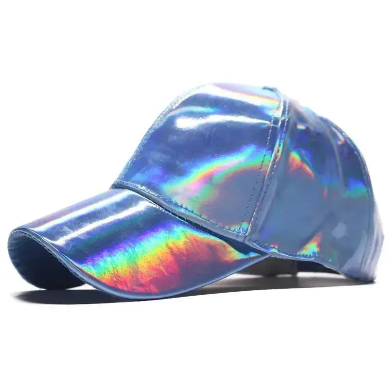 Shiny Patent Leather Baseball Cap - WOWihte